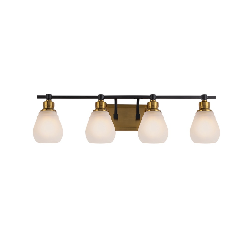 Nelson Collection 4-Light Bathroom Brass & Black