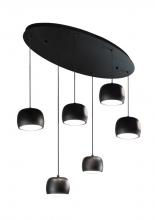 Artcraft AC6786BK - Onyx Collection Integrated LED 6-Light Pendant, Black