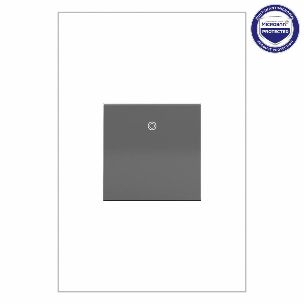adorne 15A Paddle Switch, Magnesium, with Microban