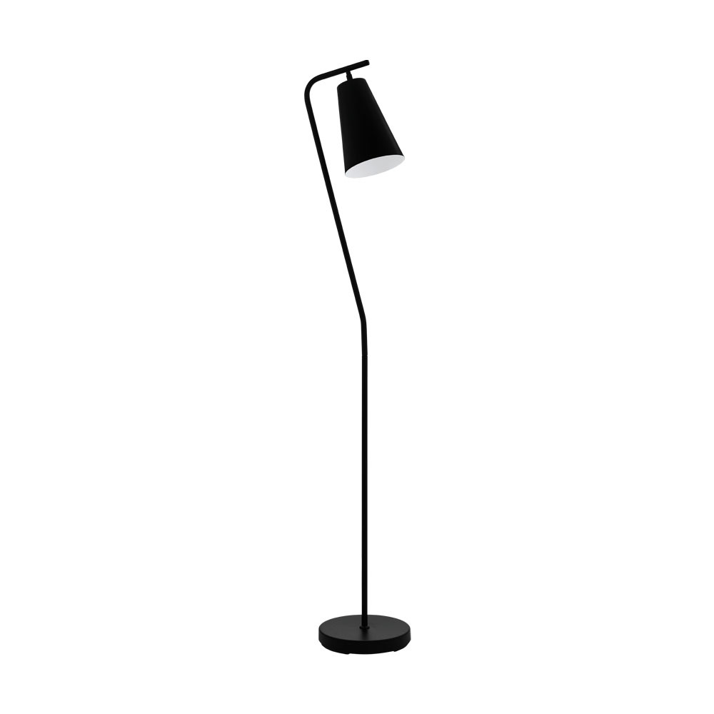 1 LT Floor Lamp w/ Black Finish &  Black & White Metal Shade