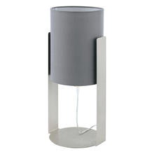 Eglo 98286A - 1 LT Table Lamp w/ Matte Nickel Finish & Grey Fabric Shade