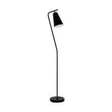 Eglo 98674A - 1 LT Floor Lamp w/ Black Finish &  Black & White Metal Shade