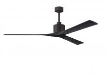 Matthews Fan Company NKXL-TB-BK-72 - Nan XL 6-speed ceiling fan in Matte White finish with 72” solid matte black wood blades