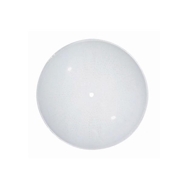 Shallow Diffuser Shade; 16 inch Diameter; 1-1/4 inch Height; Semi Bend Glass; White; Sunburst