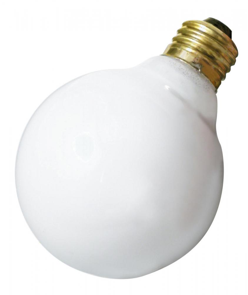 40 Watt G25 Incandescent; Gloss White; 3000 Average rated hours; 320 Lumens; Medium base; 120 Volt;