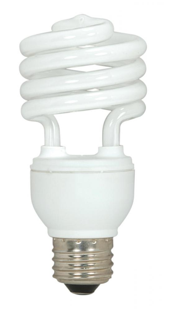 18 Watt; Mini Spiral Compact Fluorescent; 5000K; 82 CRI; Medium base; 120 Volt; Shatter Proof