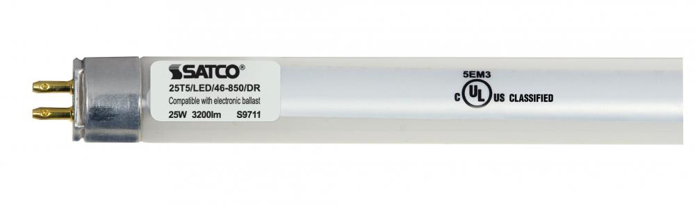 25 Watt T5 LED; Miniature bi-pin base; 5000K; 50000 Average rated hours; 3200 Lumens
