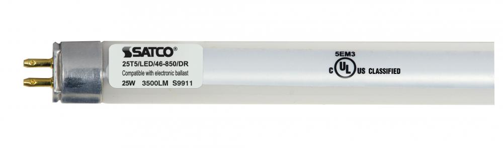 25 Watt T5 LED; Miniature bi-pin base; 5000K; 50000 Average rated hours; 3500 Lumens