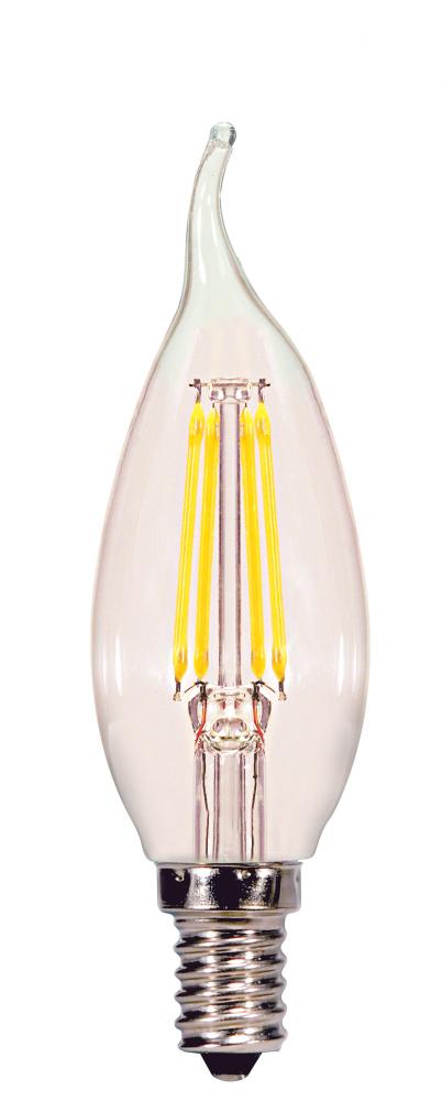 3.5 Watt CA11 LED; Clear; Candelabra base; 2700K; 350 Lumens; 120 Volt