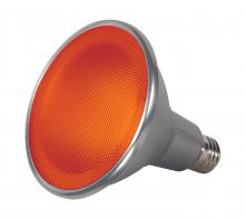 Satco Products Inc. S9483 - 15 Watt PAR38 LED; Amber; 40 deg. Beam Angle; Medium base; 120 Volt