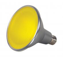 Satco Products Inc. S9484 - 15 Watt PAR38 LED; Yellow; 40 deg. Beam Angle; Medium base; 120 Volt