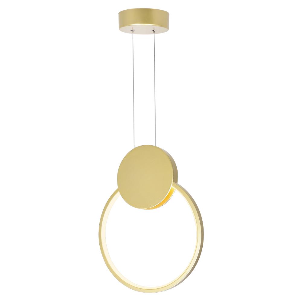 Pulley 12 in LED Satin Gold Mini Pendant