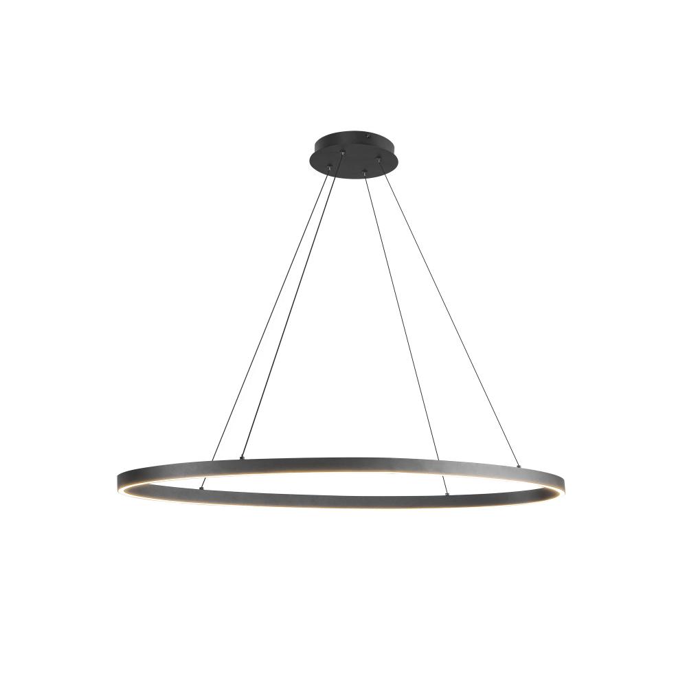 Ovale 40-in Black LED Linear Pendant