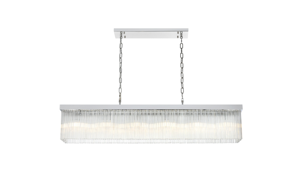 Pendant L49"8"H9"L6 Chrome