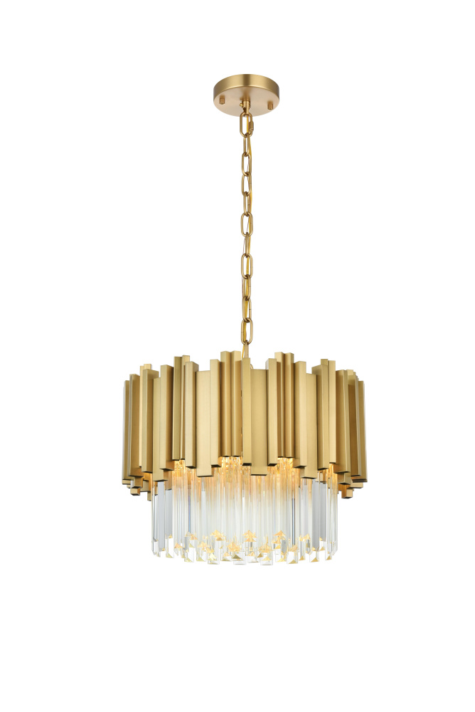 Pendant D16"H14"L3 Satin Gold