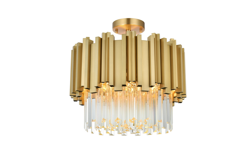 Flush Mount D16" Satin Gold
