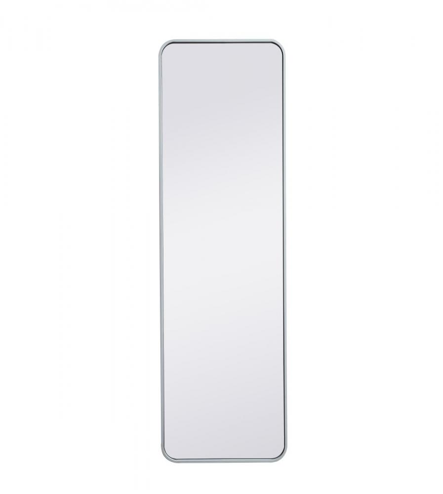Soft corner metal rectangular mirror 18x60 inch in White