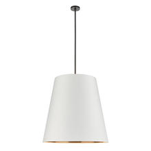 Alora Lighting PD311030UBWG - Calor 30-in Urban Bronze/White Linen With Gold Parchment 3 Lights Pendant