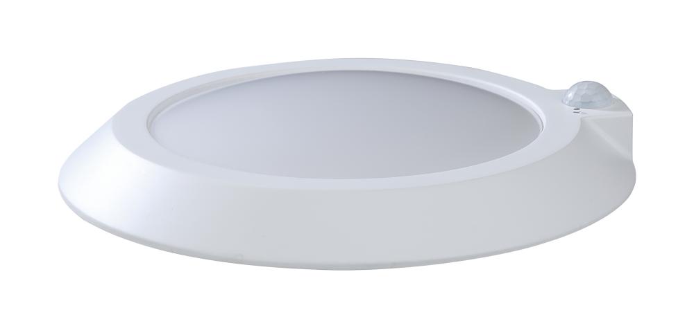 10"- LED Disk Light Flush with Occupancy Sensor - White Finish - 3000K