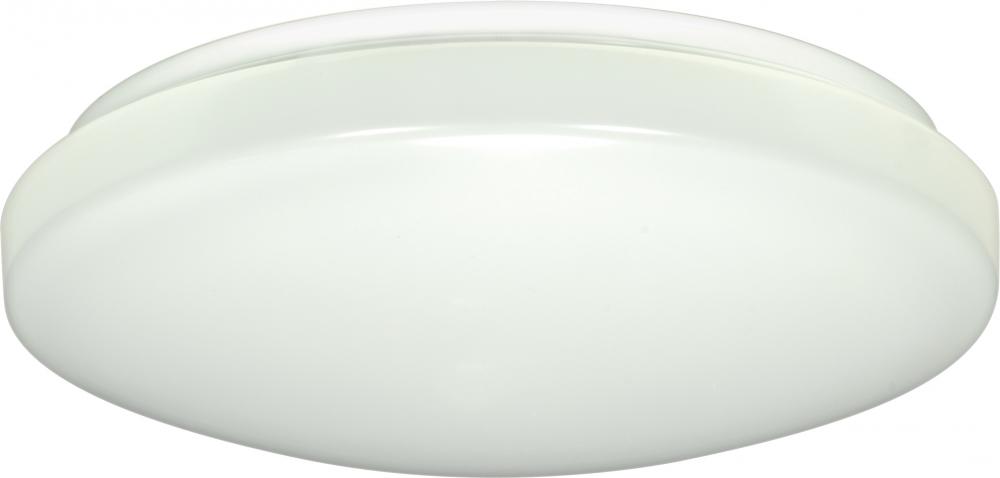 11" Flush Mounted LED Light Fixture with Occupancy Sensor - White Finish