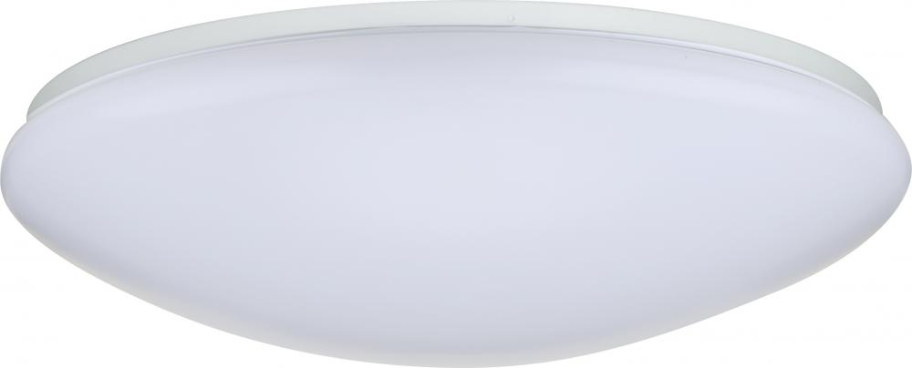 19"- LED Flush with White Acrylic Lens - White Finish - 120V