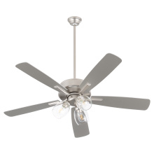 Quorum 4525-03165 - OVATION 3 LIGHT CLEAR GLASS - SATIN NICKEL/WALNUT